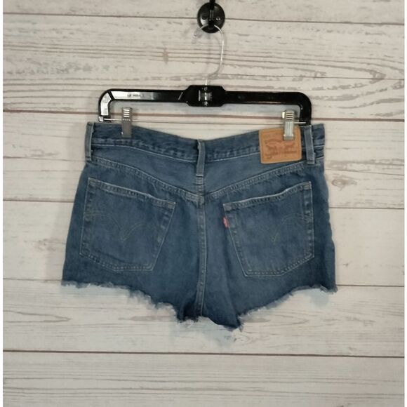 Levi's Blue Jean Shorts Distressed Cut-Off Style - Picture 2 of 12